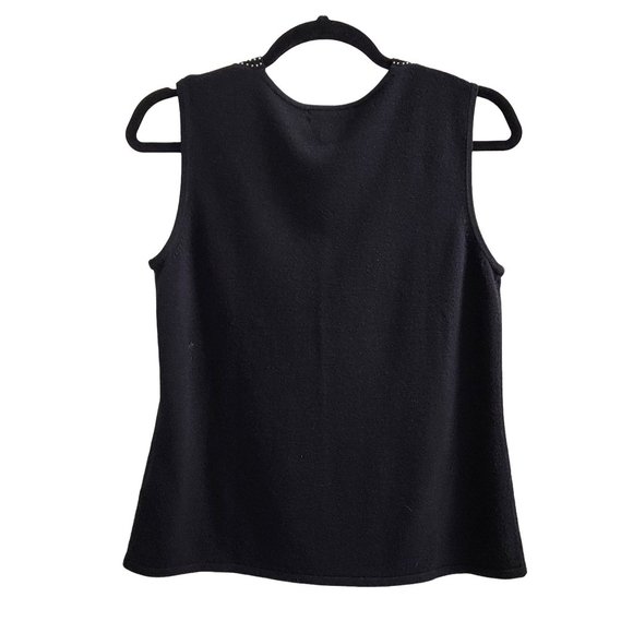 Designers Originals Petite Large Luxelon Black Sleeveless Crew Neck TanK 1053 - Picture 2 of 3